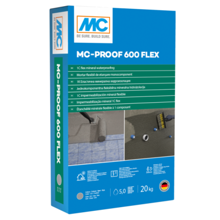 Hidroizolație elastică pe bază de ciment, monocomponentă MC-Proof 600 Flex